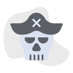 Pirate Skull I icon single vector illustration
