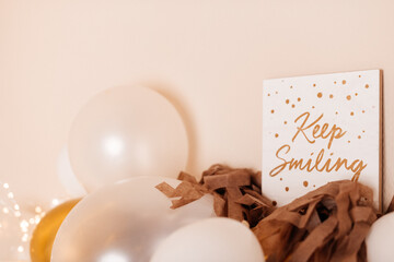 A cheerful wall art saying 