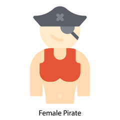 Female Pirate icon single vector illustration