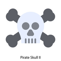Pirate Skull II icon single vector illustration