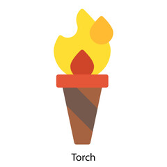 Torch icon single vector illustration