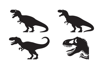 T-Rex Dinosaur Silhouette Prehistoric Jurassic Vector Art for Design © Sadek