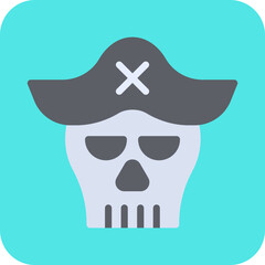 Pirate Skull I icon single vector illustration
