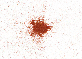Red paprika powder isolated on white background