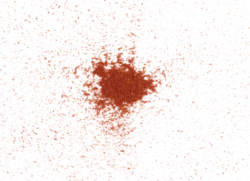 Red paprika powder isolated on white background