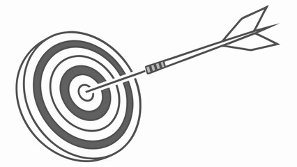 Target with Arrow &ndash; Goal Achievement, Precision, and Success Vector Illustration

