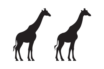 Fototapeta premium Giraffe Silhouette Vector Art Safari Animal Clipart Graphic