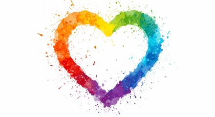 Rainbow Heart: Colorful Love Abstract