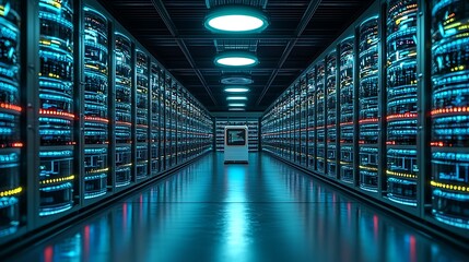 Cyberpunk style server farm environment high resolution picture