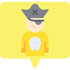 Pirate in Hat icon single vector illustration