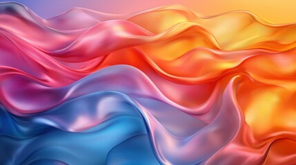 Obraz premium Abstract Colorful Waves: A Digital Art Piece