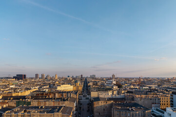 Obraz premium The city of Łódź - view of Freedom Square. Lodz, Poland. 