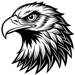 Obraz premium eagle head Vector icon illustration silhouette Graphics design image white background 