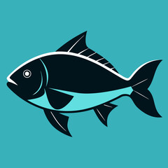 Obraz premium fish vector illustration Mandala Vector icon illustration silhouette Graphics design image white background 