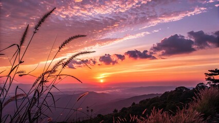 sunset in the mountains