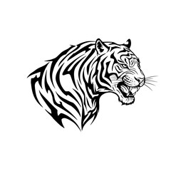 Naklejka premium tiger head vector