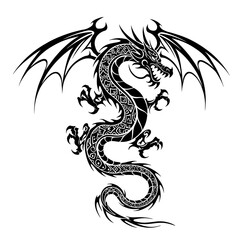 Fototapeta premium dragon on black background
