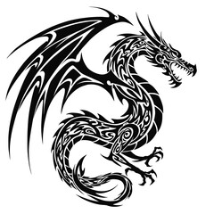 Fototapeta premium black dragon tattoo