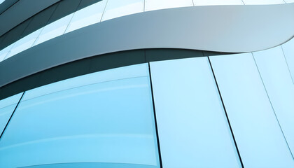 Obraz premium close up of a building with a curved window