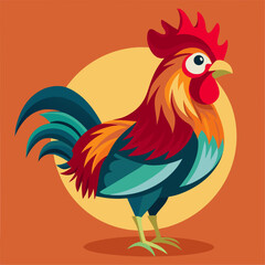 Fototapeta premium rooster vector illustration Mandala Vector icon illustration silhouette Graphics design image white background 