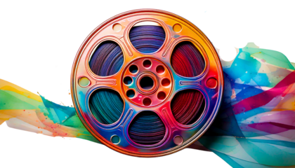 film reel on transparent background