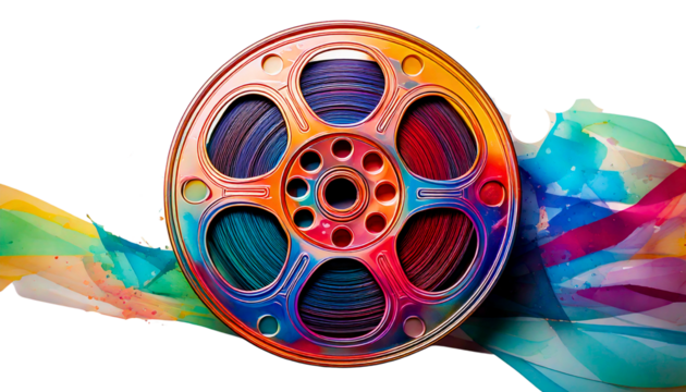 film reel on transparent background