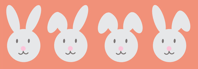 Easter bunny character set in doodle style in vector. Element for design advertisement mail posts poster print postcard banner