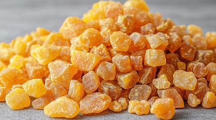 Pile of dried orange fruit pieces