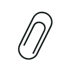 Obraz premium Paperclip icon in minimalistic design on white background 