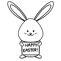 blank and white hand drawn easter