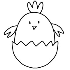 Obraz premium blank and white hand drawn easter