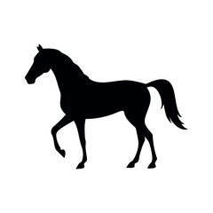 Elegant Horse Silhouette Graphic Design Element Isolated Against White Background For Creative Projects And Artistic Compositions