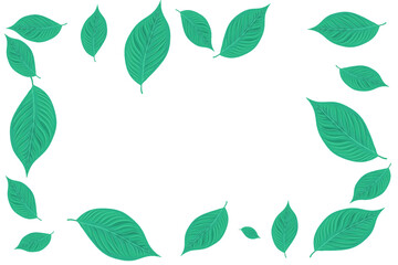 green leaves frame without background