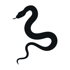 Snake Silhouette Illustration Serpentine Reptile Black And White Image Poisonous Animal Viper Isolated On White Background Dangerous Crawling Creature