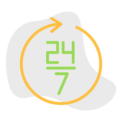 24 Hours icon single vector illustration