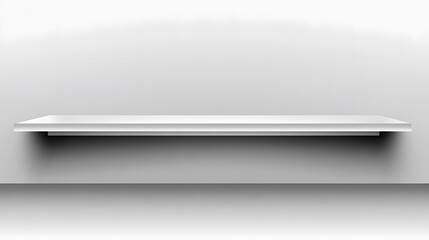 Empty White Shelf on Gray Wall Background Product Display Mockup