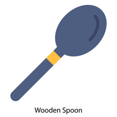 Wooden Spoon icon single vector illustration