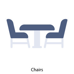 Chairs icon single vector illustration