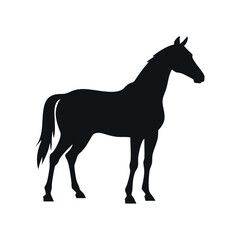 Elegant Horse Silhouette Vector Illustration For Equine Design And Art Projects Featuring A Powerful Animal Emblem On White