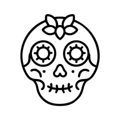 Sugar skull vector art dia de los muertos halloween decoration mexican day of the dead icon