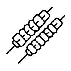 Grilled marshmallow skewers vector illustration for camping and summer barbecue party design