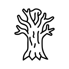 Isolated spooky dead tree vector design for halloween autumn or scary forest illustration art