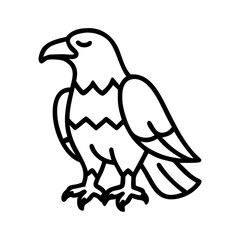 Isolated outline illustration of a majestic eagle drawing vector graphic design concept art