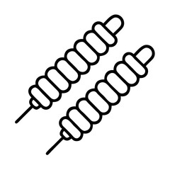 Delicious grilled kebab skewers vector illustration for bbq party and summer picnic design element