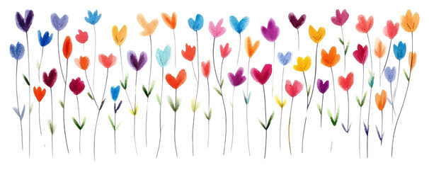 PNG Tiny flowers and heart pattern petal plant.