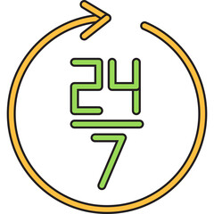 24 Hours icon single vector illustration