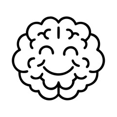 Happy brain vector illustration for mental health awareness and brain power concepts design idea