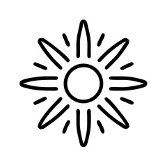 Simple sun doodle vector illustration for summer design and sunshine related graphic projects drawing