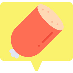 Sausage icon single vector illustration