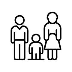 Family icon vector illustration: depicting mother, father, and child for family designs and projects